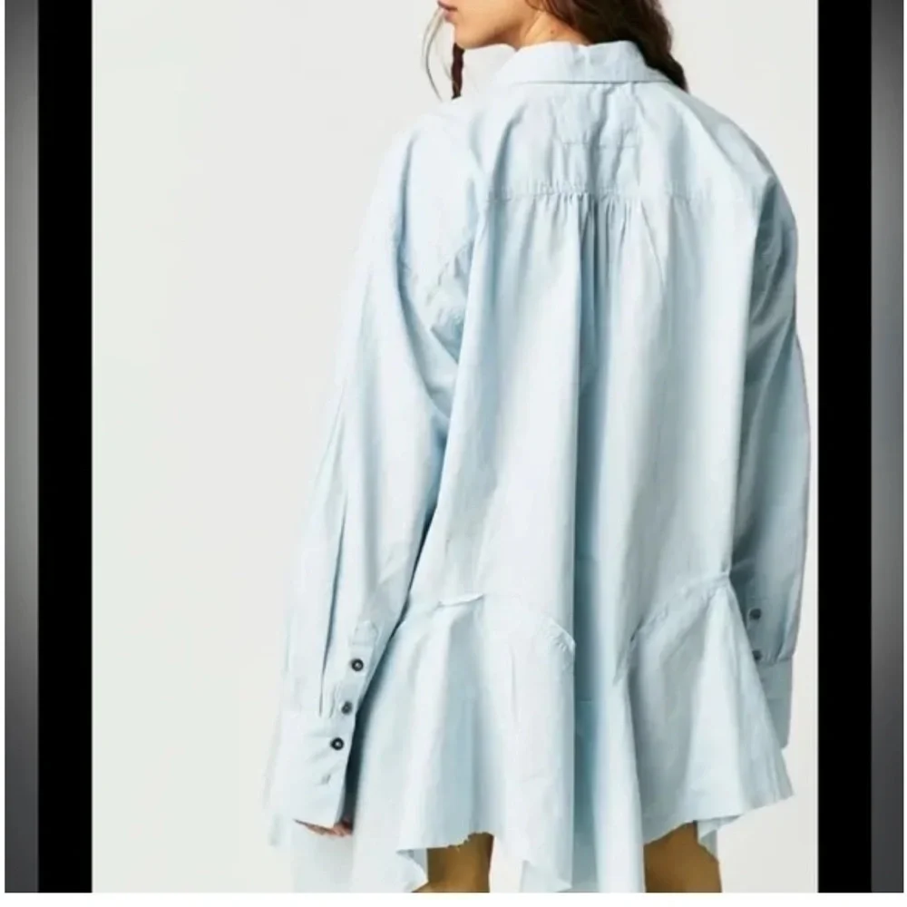 FREE PEOPLE We the Free Freya Poplin Tunic in Lake Life NWT